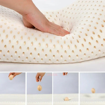 JFLEGAL Thailand Natural Latex Cushion – Washable Square Seat Pad for Buttocks Pain Relief, Office Chair Cushion Cojin