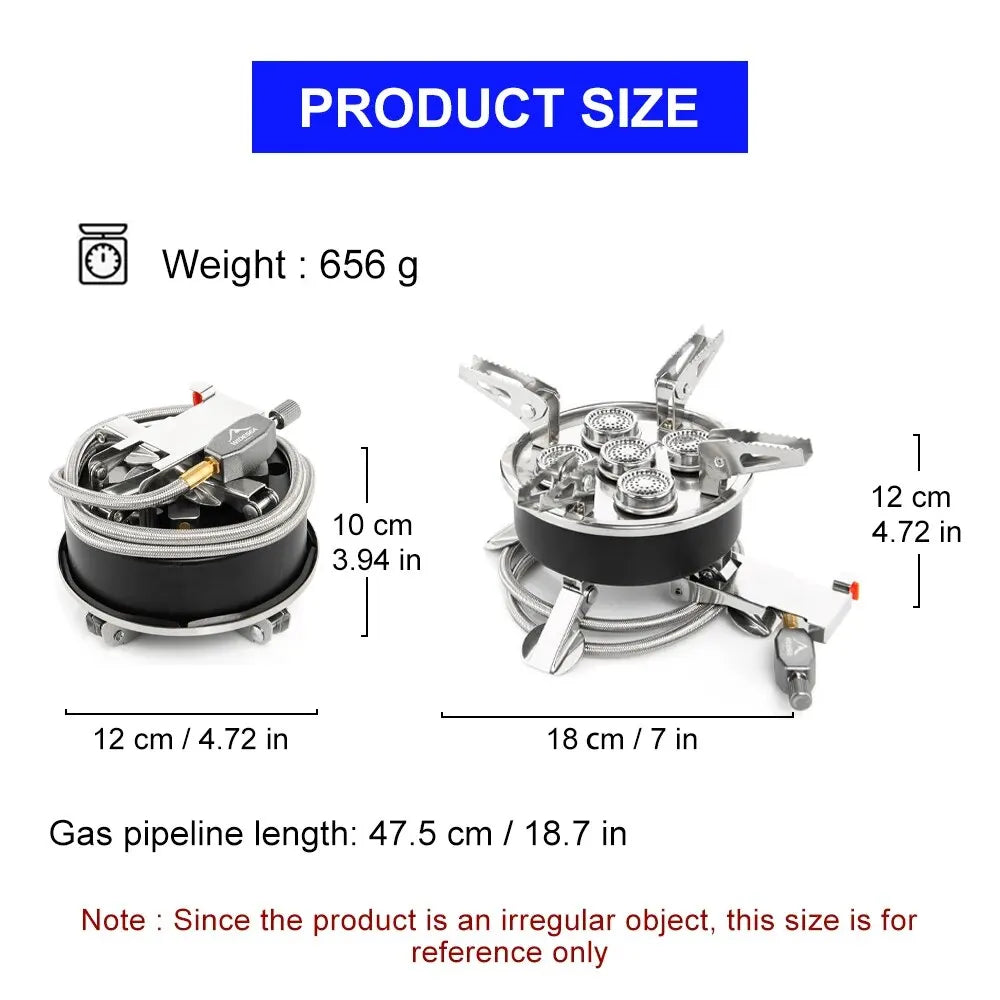 Widesea Camping Tourist Burner 8800W Gas Stove Cookware - Portable Furnace for Picnics & Barbecues - Outdoor Recreation Supplies