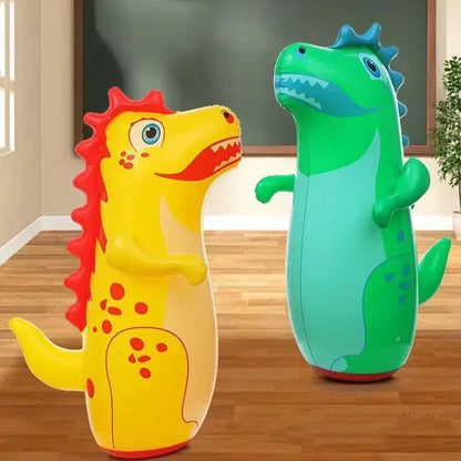 Inflatable Dinosaur Punching Bag - Tumbler Boxing Toy for Kids & Adults Outdoor Activity