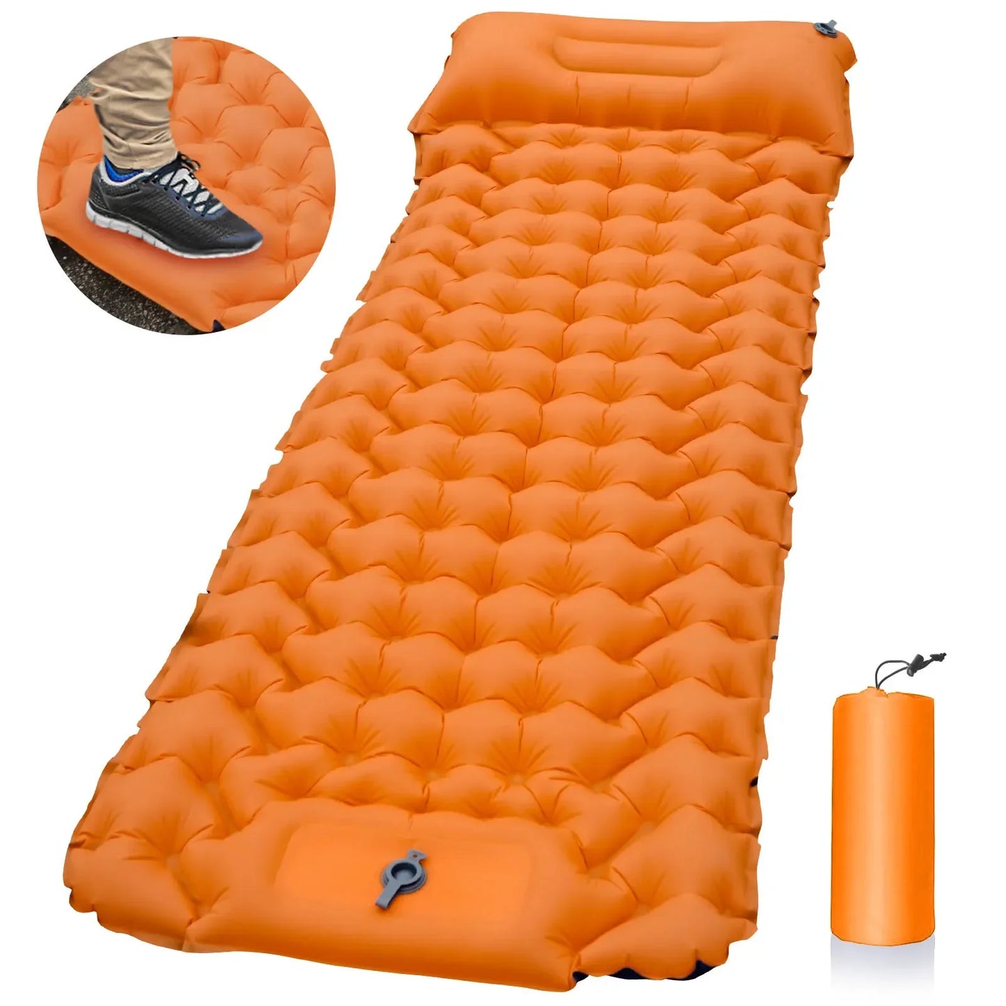 Outdoor Inflatable Sleeping Pad – Ultralight Camping Mattress with Pillows for Hiking & Trekking