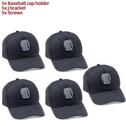 GoPro Baseball Cap Base Mount with J-Hook – Compatible with GoPro Hero 10-13, DJI Action 3-4 & Insta360 X3-X4 Accessories