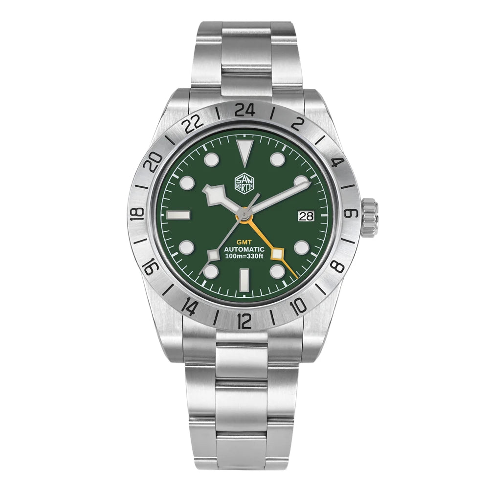San Martin 39mm NH34 BB GMT Automatic Mechanical Sport Watch — Sapphire Luminous Waterproof 100m for Men Relogio SN0054
