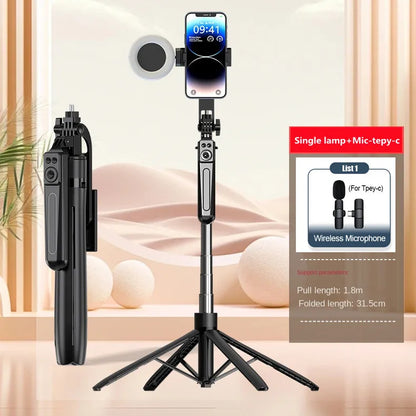 COOL DIER Smartphone Tripod – Bluetooth Shutter Selfie Stick Stand with Wireless Phone Holder
