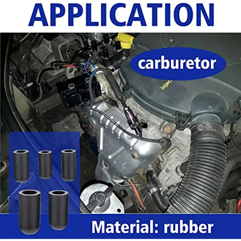 80PCS Black Vacuum Dust Cap Set - Rubber Carburetor Hose Covers for Automotive Vacuum Line Protection