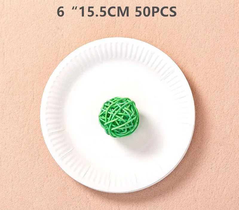 50PCS Disposable Paper Plates for Party, Picnic, DIY Drawing & Kids Craft Activities