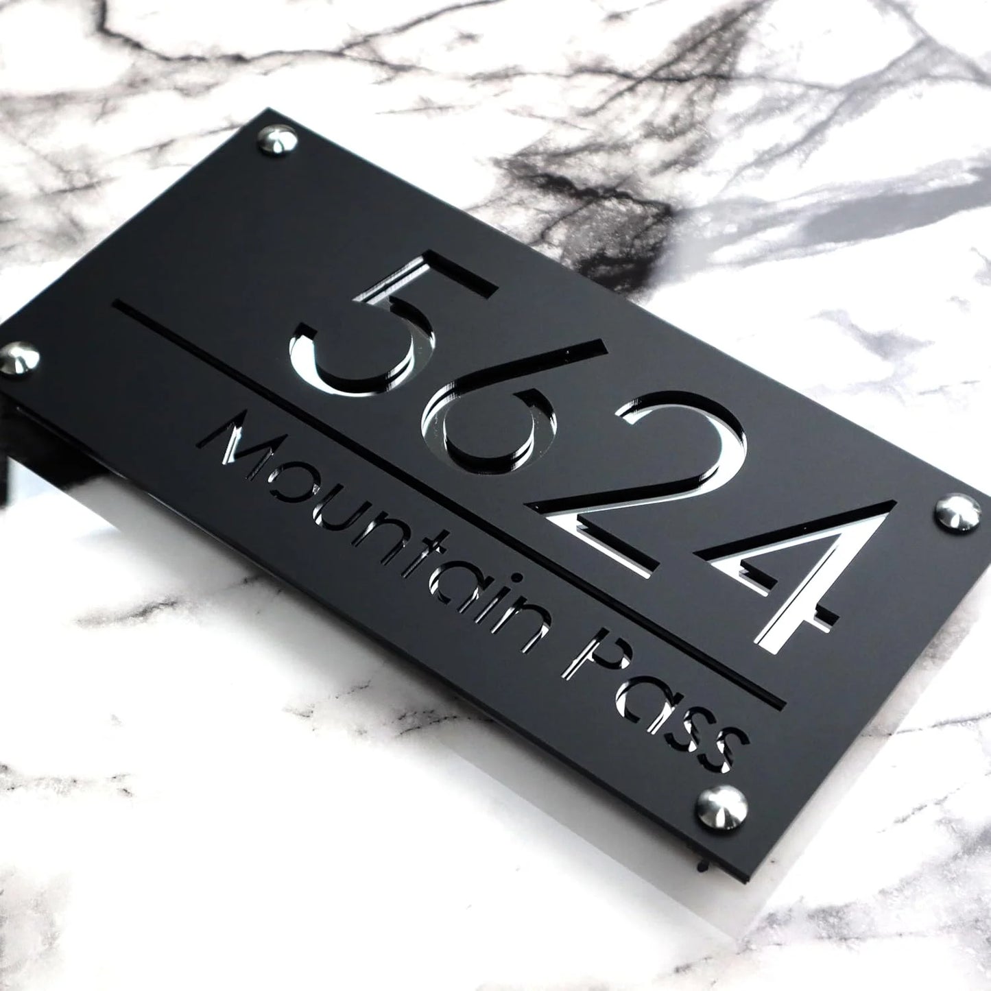 Personalized Large House Numbers Sign – Modern 3D Laser-Cut Acrylic Residential Street Number Plate