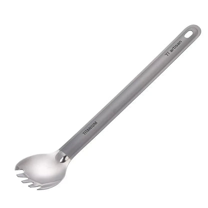 Tiartisan Titanium Long Handle Spork - Ultralight Portable Camping Cutlery for Outdoor Dining