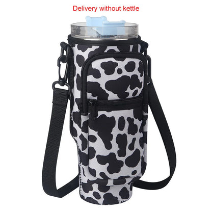 Portable Water Bottle Carrier Bag – Neoprene Holder with Phone Pocket for Stanley 40oz Tumbler with Handle