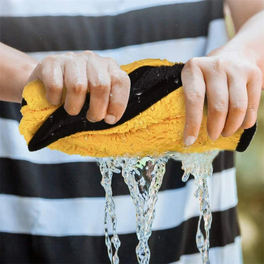 Microfiber Cleaning Towels – Thickened Soft Dual-Layer Car Wash & Drying Cloths (1/2/6/10pcs) Car Detailing Cleaning Rags