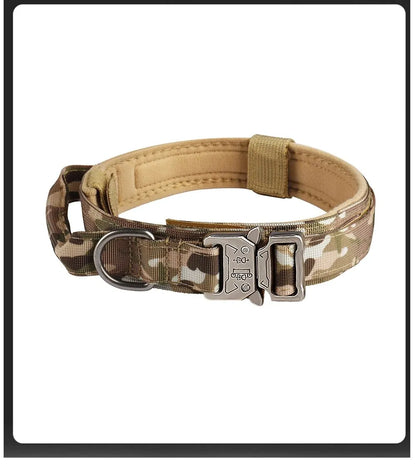 Outdoor Tactical Nylon Dog Collar with Metal Buckle – Breathable Training Collar for Medium & Large Dogs