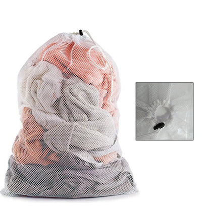 Large Nylon Mesh Laundry Bag — Durable Drawstring Clothes Washing Bag, Anti-Snag & Deformation