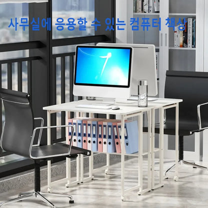 Foldable Computer Desk – Adjustable Laptop Desk for Home & Office, Space-Saving Multifunctional Folding Table