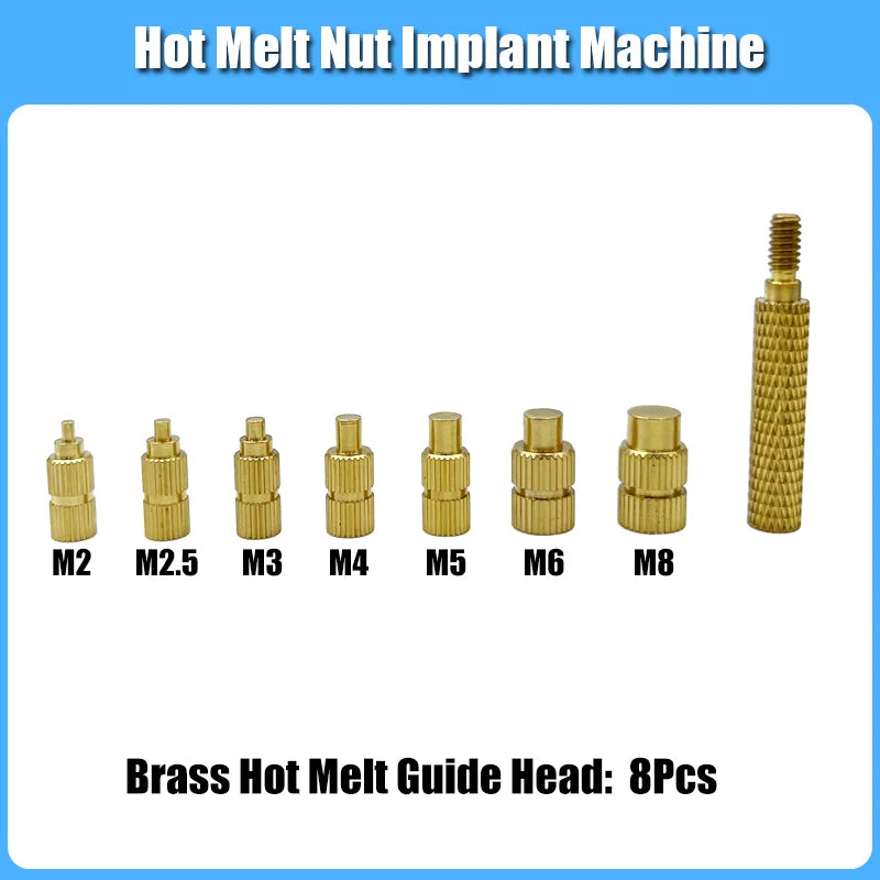 Heat Set Insert Kit for 3D Printing – M2–M6 Brass Threaded Nuts & Soldering Iron Tip for Plastic Insertion