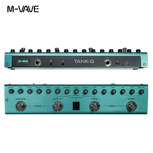 M-VAVE Tank-G Rechargeable Guitar Multi-Effects Pedal with 36 Presets & 9 Preamp Slots