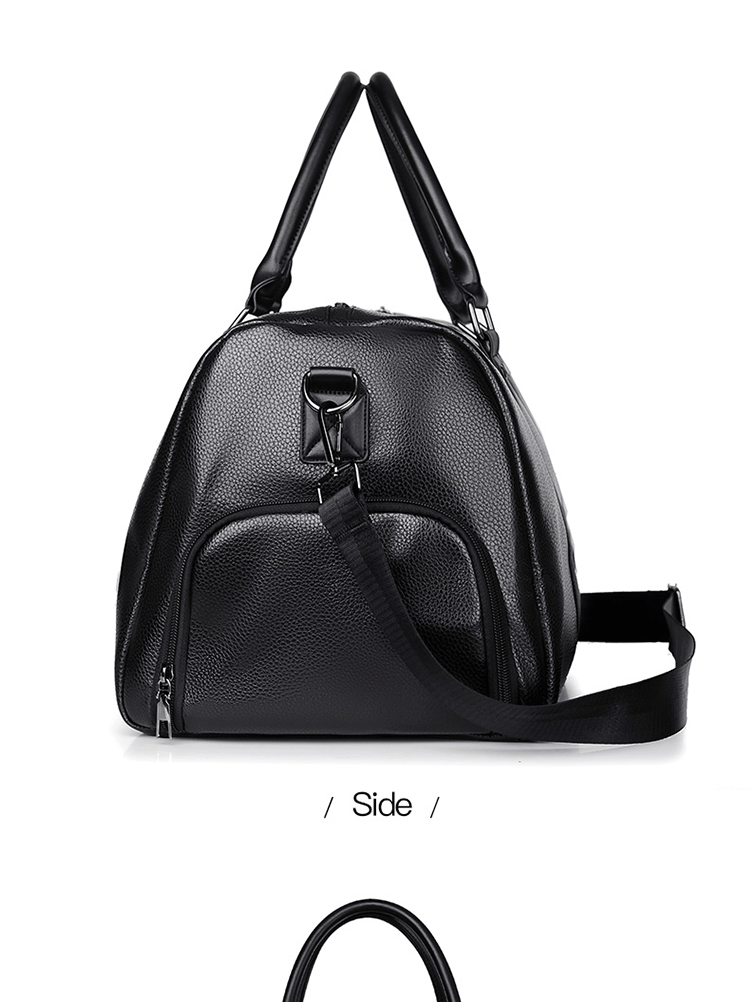 Retro Short Trip Bag – Large Capacity PU Waterproof Sports & Fitness Motorcycle Leisure Bag