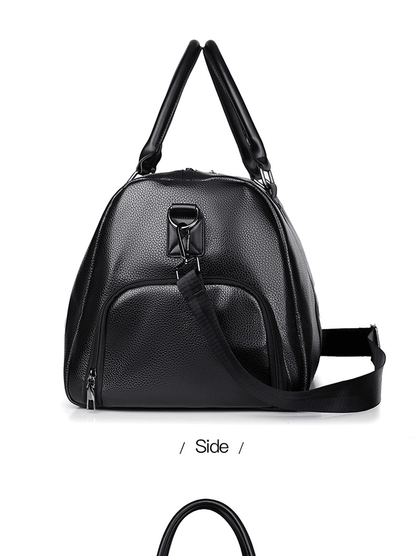 Retro Short Trip Bag – Large Capacity PU Waterproof Sports & Fitness Motorcycle Leisure Bag