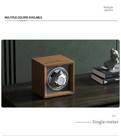 IBBETON Luxury Wood Watch Winder – 1 Slot High-End Automatic Watch Box with Mabuchi Motor & Storage Cabinet