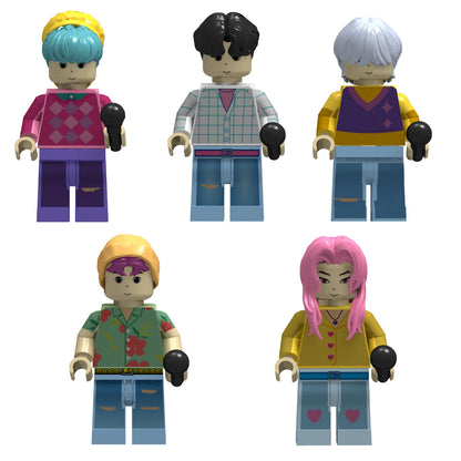 KPOP Demon Hunters Cartoon Doll Building Blocks – Kawaii Mini Action Figure Head Assembly Toy, Educational Gift for Kids