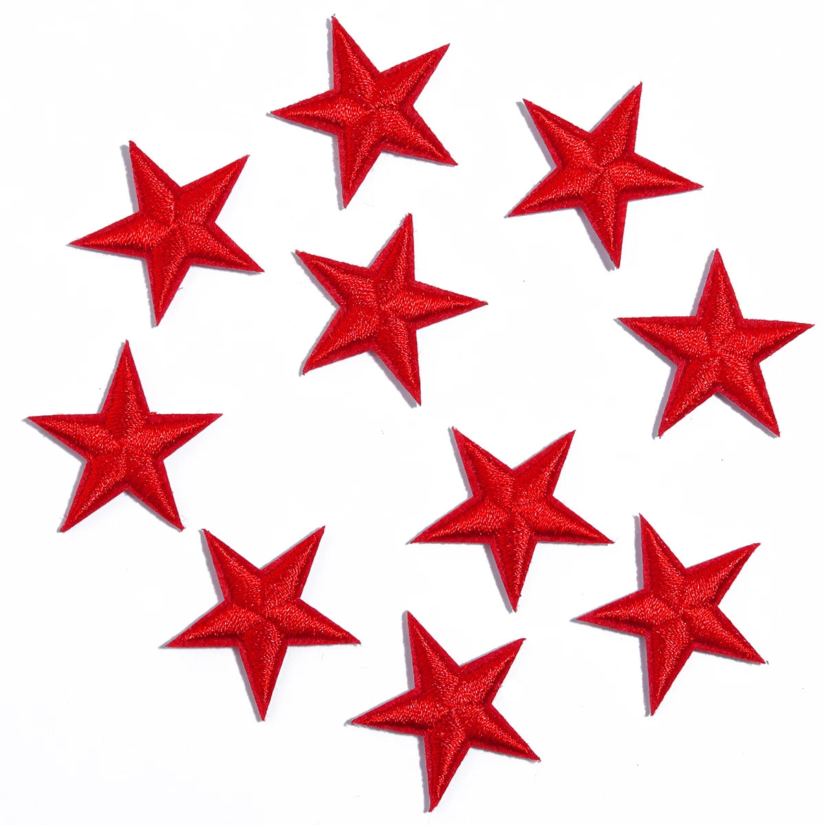 10pcs Mini Star Iron-On Embroidery Patches – Small Pentagram Appliques for DIY Clothing, Black White Gold Fashion Decoration