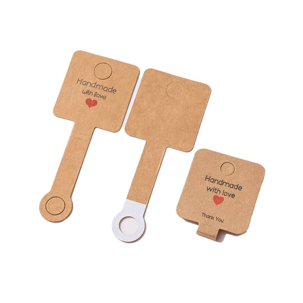 50PCS Self-Adhesive Display Card — 4x10cm Price Tags for Bracelets, Keychains & Jewelry Packaging, Small Business Labels
