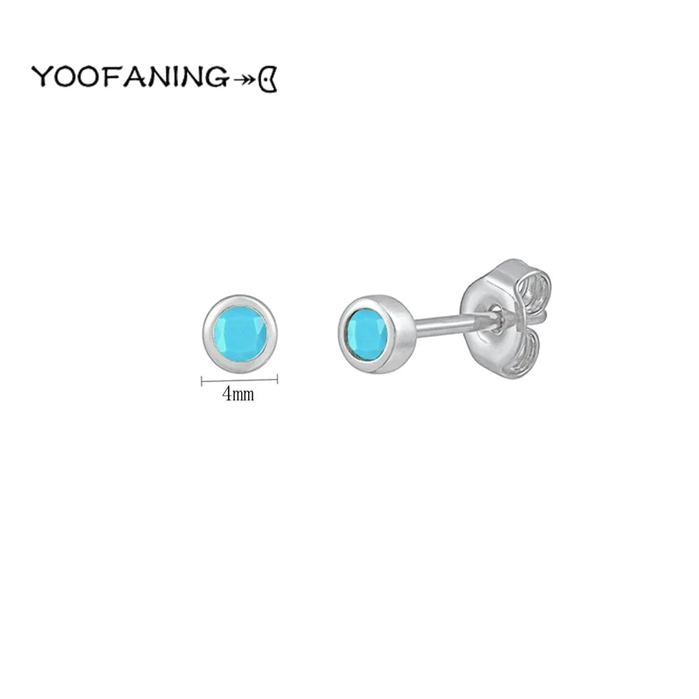 925 Sterling Silver Ear Needle Earrings – Simple Circular Gold & Silver Studs for Women Jewelry (Multiple Sizes)