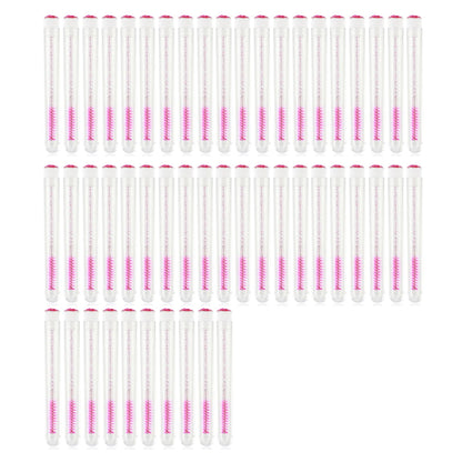 50PCS Eyelash and Eyebrow Brushes with Storage Tubes - Reusable Mascara Wands and Applicators for Lash Extensions and Makeup Care