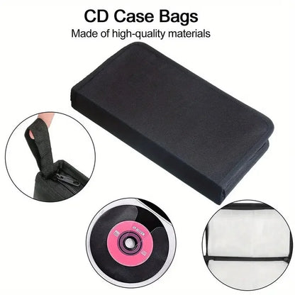 80-Disc Oxford Cloth CD Case Organizer – Portable Storage Holder for Car, Home & Travel Disc Protection Bag
