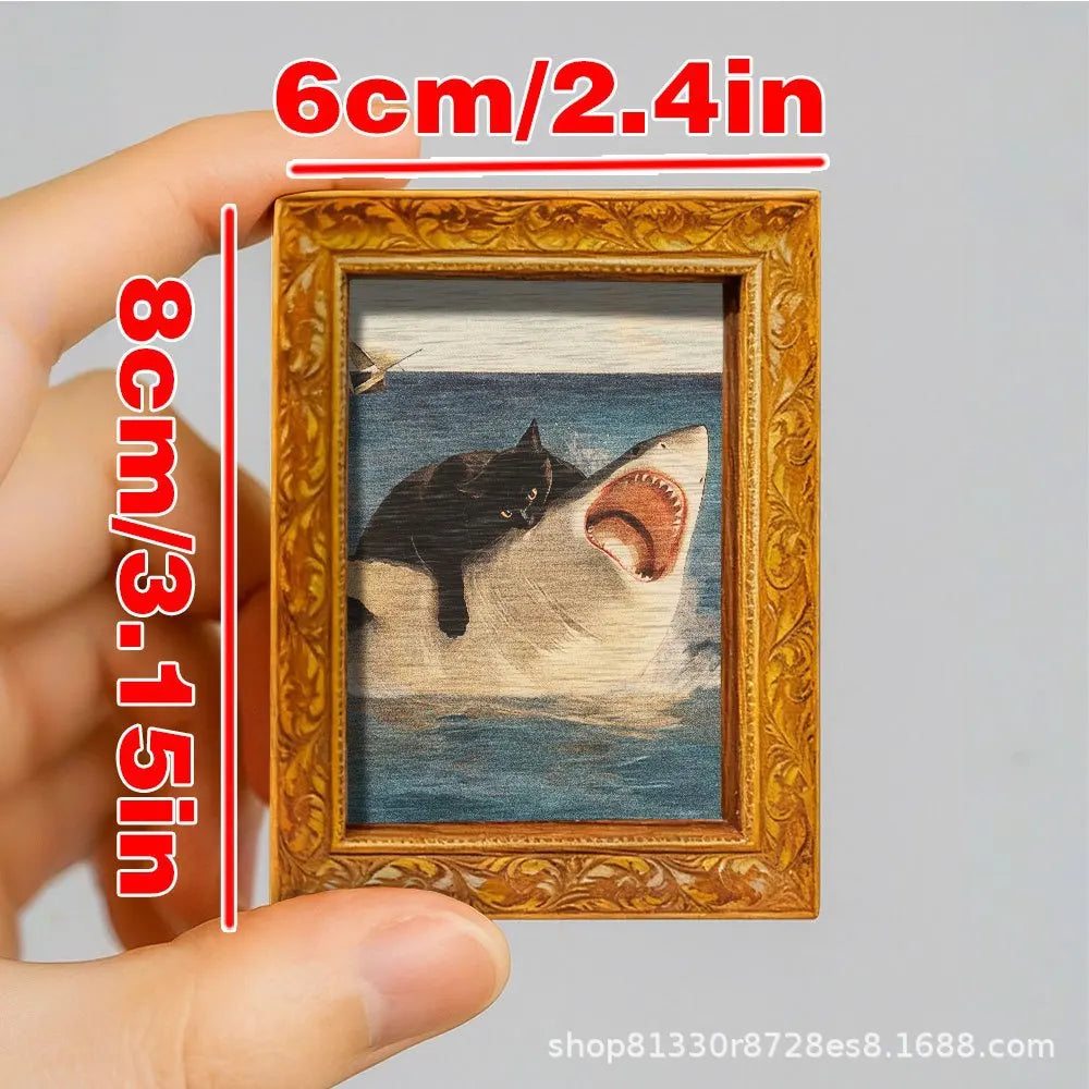 Funny Cat Shark Fridge Magnet - Retro Decorative Refrigerator Magnet for Kitchen, Office & Gifts
