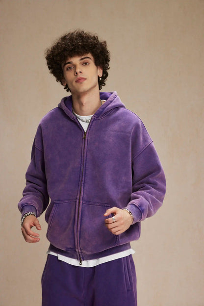 Batik Fleece Zipper Hoodie – Warm Ethnic Style Zip-Up Sweatshirt