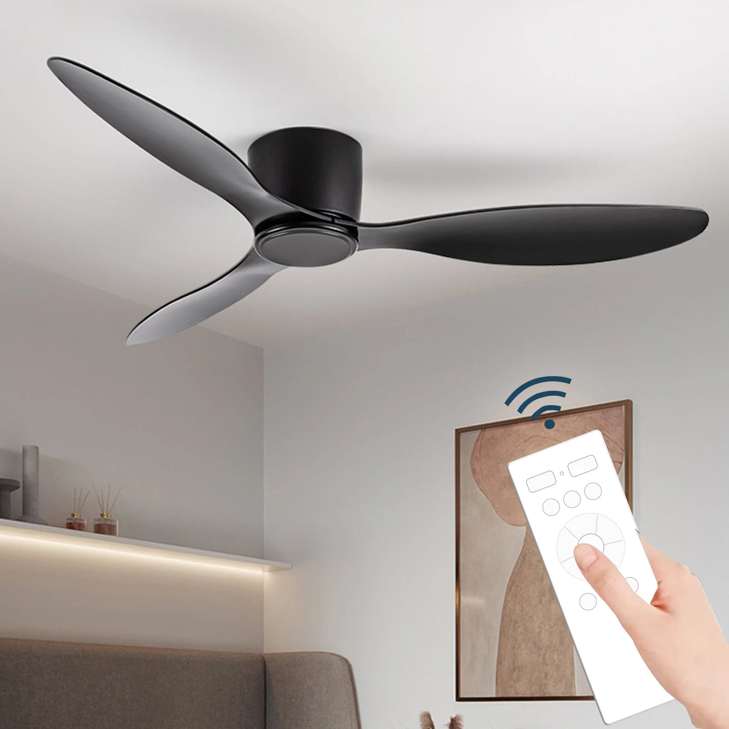 LED Ceiling Mounted Fan Light - Nordic Style Decorative Ceiling Fan for Living Room, Restaurant, and Minimalist Household Use