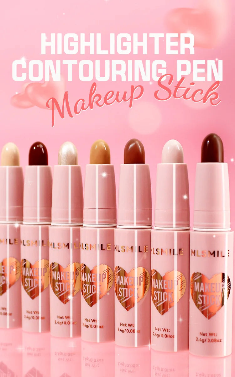 MLSMILE 8-Color High Gloss Pearl Contouring Stick – Face Brightening & 3D Shadow Sculpting Pen