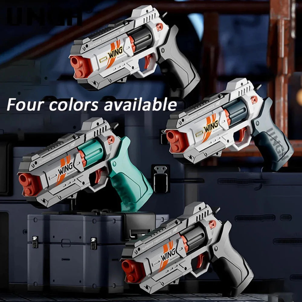 Kids Soft Bullet Gun Toy – EVA Foam Bullet Pistol, Rapid Deformation Revolver for Boys & Adults, Outdoor Shooting Gift