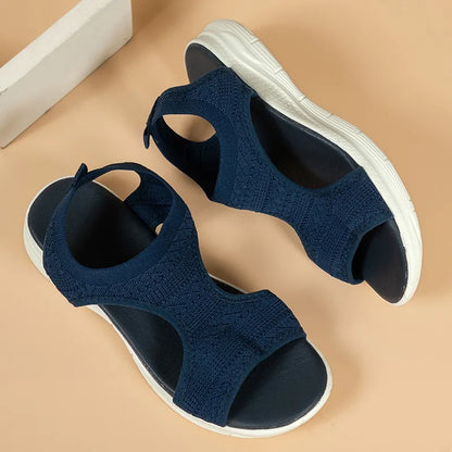 2025 Summer Women’s Casual Sports Sandals – Comfortable Mesh Wedge Beach & Roman Sandals