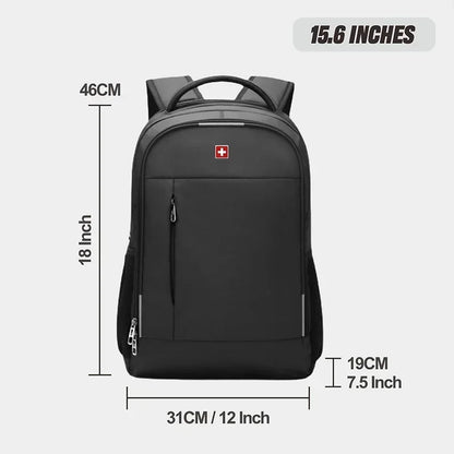 SWISS Men's Laptop Backpack – Waterproof, Anti-Theft USB Bag, Large Capacity Travel & School Mochila