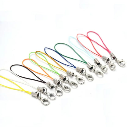 50PCS Black Strap Charm Cords - Lanyard Rope Keychains with Lobster Clasps for Jewelry & DIY Accessories