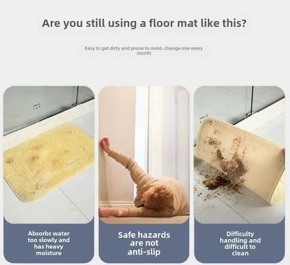 Diatom Mud Bathroom Floor Mat – Dirt-Resistant, Water-Absorbing, Non-Slip & Wear-Resistant for Bathtub & Sink