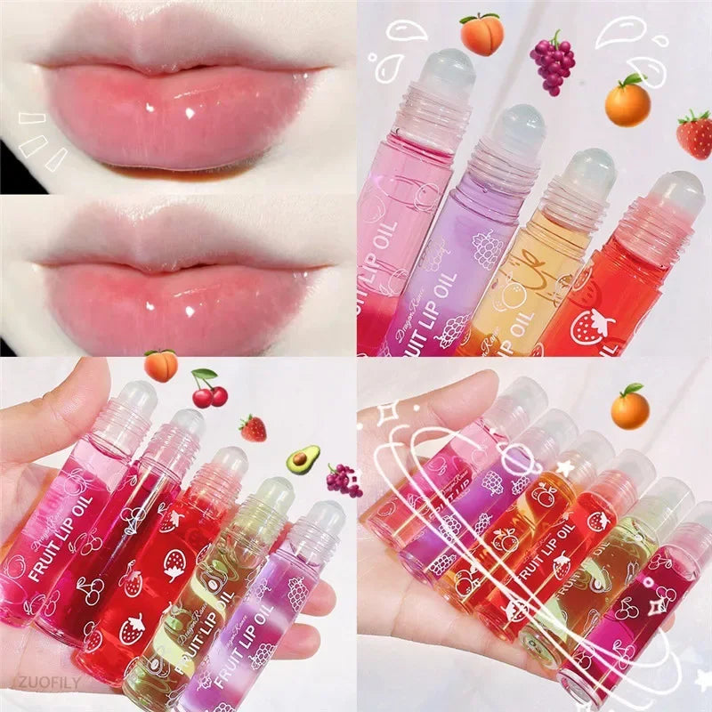 Fruit Lip Gloss Transparent Lip Oil – Moisturizing, Waterproof, Long-Lasting Liquid Lipstick to Reduce Lip Lines