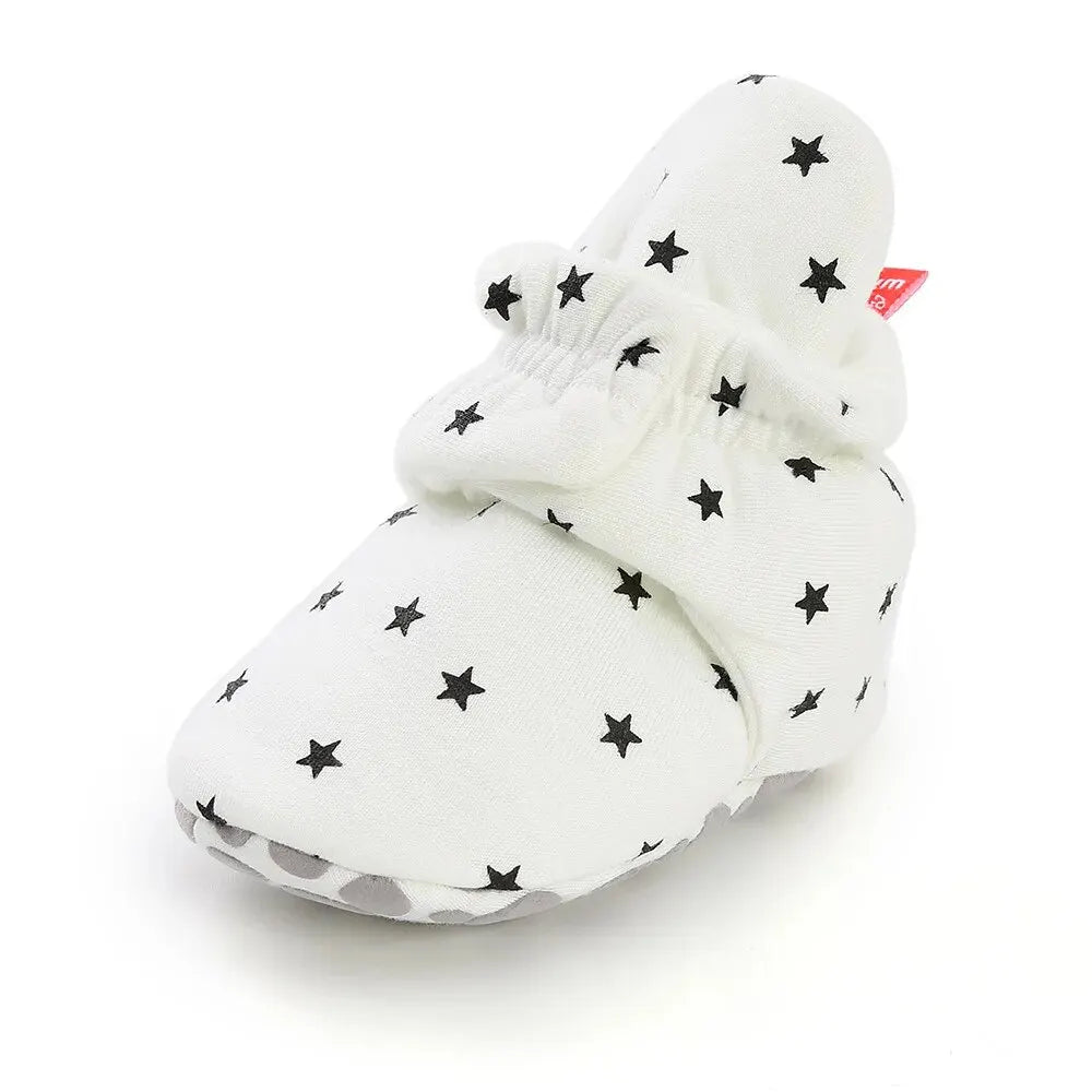 Meckior Baby Socks Shoes – Star Toddler First Walkers Booties, Soft Cotton Anti-Slip Shoes for Boys and Girls