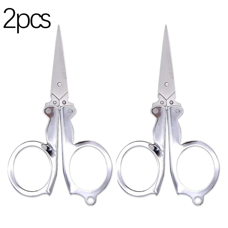 Folding Pocket Scissors – Multifunctional Stainless Steel Mini Scissors for Household, Thread Cutting & Nail Care
