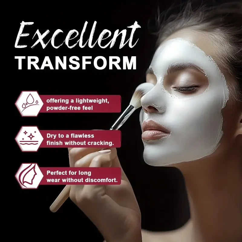 White Liquid Foundation - Full Coverage Long-Lasting Matte Makeup for Goth Looks and Cosplay
