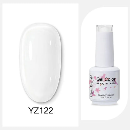 Clou Beaute 15ml Gel Nail Polish Set – Red Black White Green Neon UV Soak-Off Semi-Permanent Nail Varnish Base & Velvet Top Coat
