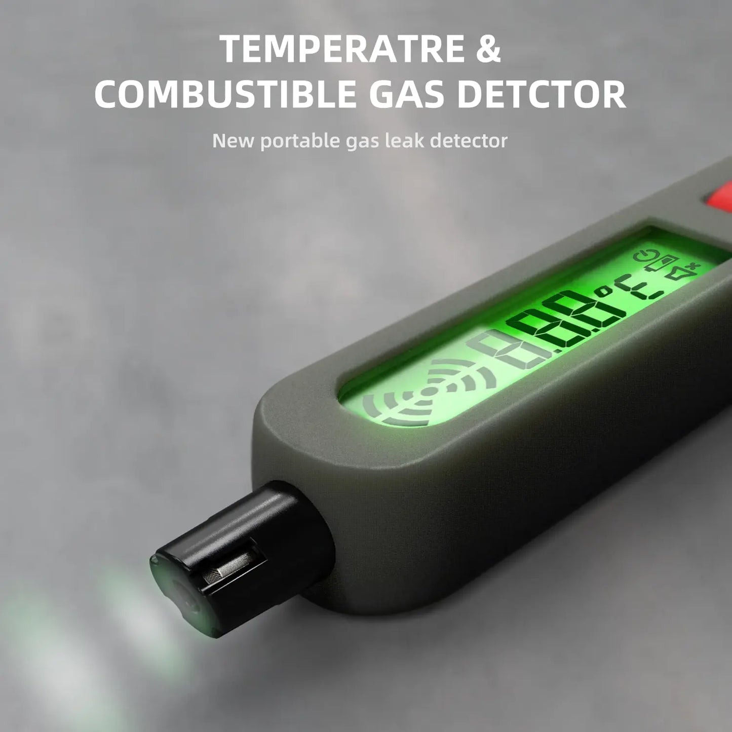 BSIDE Portable Combustible Gas Detector - Charging Model, Natural and Coal Gas Leakage Alarm with Air Temperature and Humidity Test, 1 Set