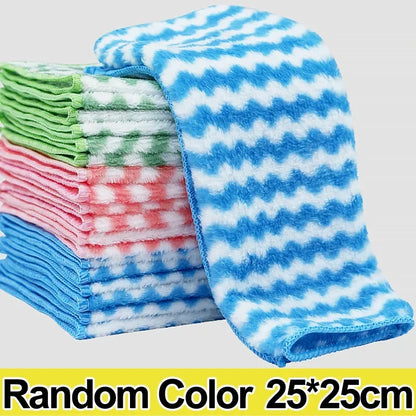 Microfiber Velvet Cleaning Cloth – Thickened, High-Absorbent Dishcloths for Kitchen, Washing & Household Wiping