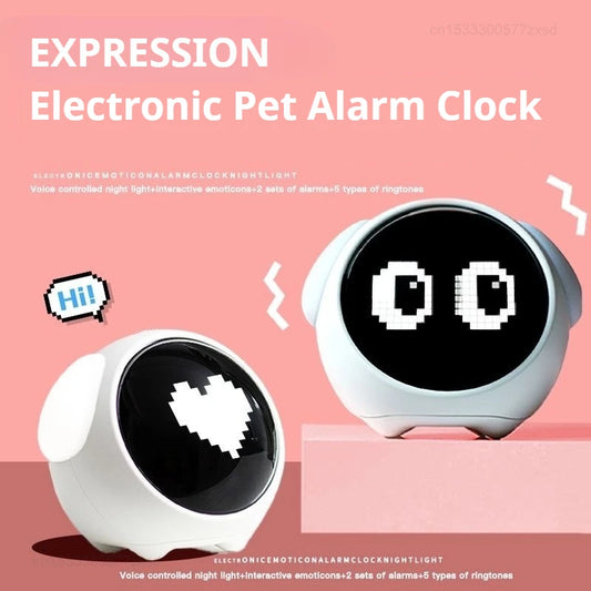 Cute Cartoon Digital Alarm Clock for Kids – Emotion Table Clock with Light for Bedroom & Desktop