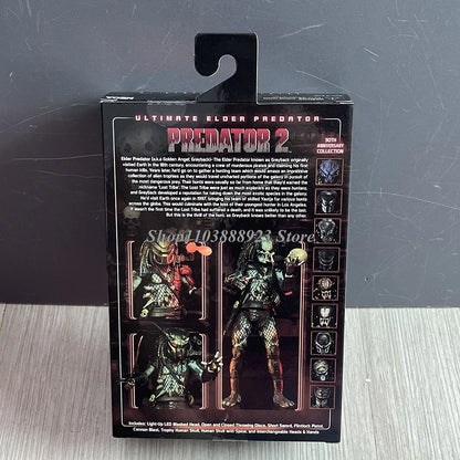 NECA Predator Figure — Ultimate Shaman Elder Armored Jungle Hunter with Snake Vision, Alien Model Toy Gift