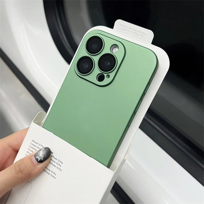 Ultra-Thin Matte iPhone Case - Slim Shockproof PC Cover with Glass Camera Protection for iPhone 11–16, Plus & Pro Max Models