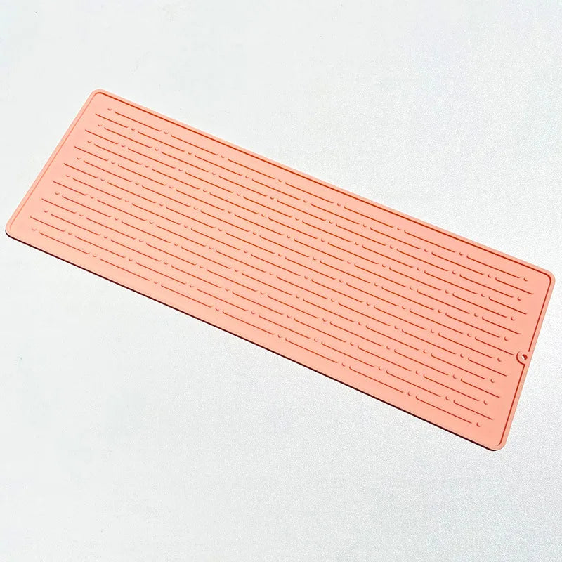 Silicone Dish Drying Mat (41 x 15cm) | Large Countertop, Sink & Dish Draining Mat, Heat-Resistant Trivet