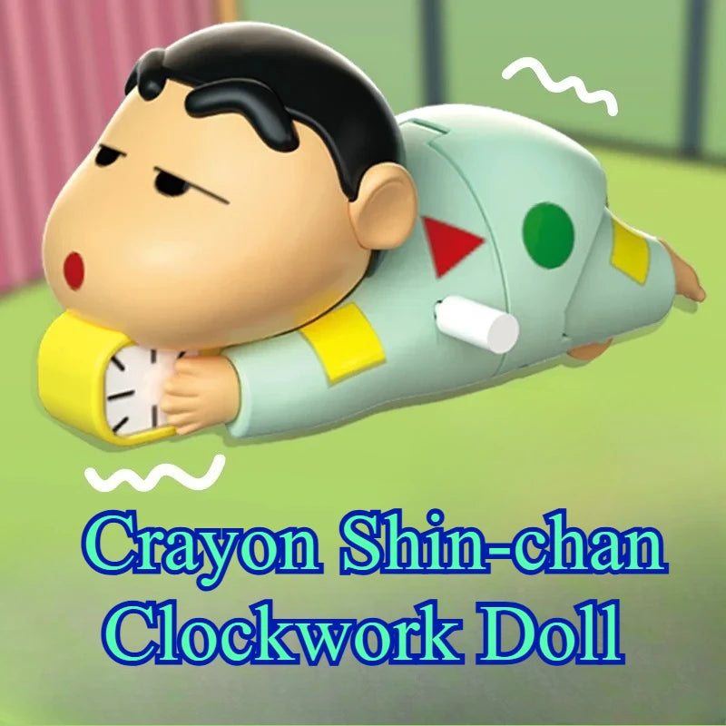 Crayon Shin-chan Clockwork Anime Figure Toy – Walking Alarm Clock Model, Dynamic Crawl Action Toy & Cute Desktop Gift Decor
