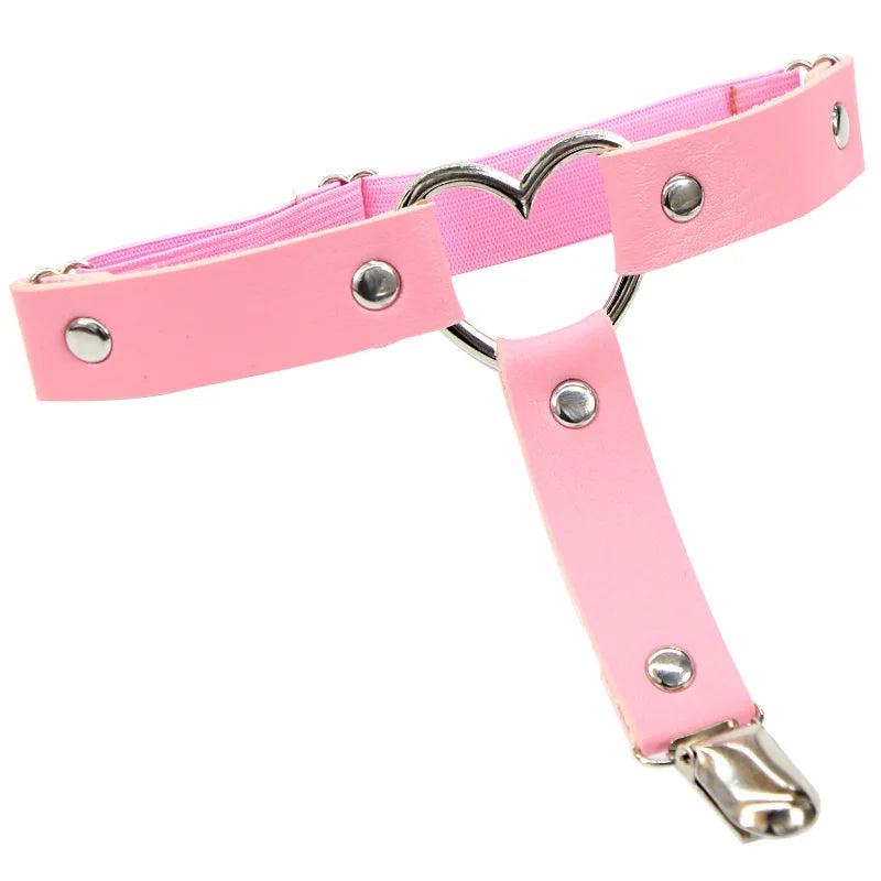 Sexy Leather Thigh Garter Belt – PU Punk Elastic Harness Leg Strap for Women & Girls
