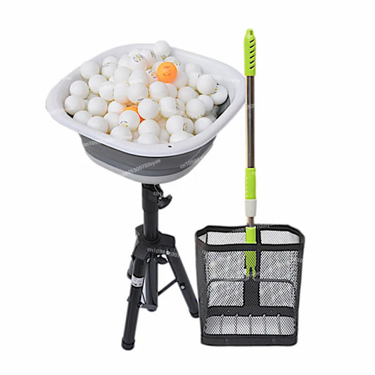 Portable Table Tennis Ball Collector – Multi-Ball Serving Basin with Mobile Storage Box for Arena Training and Practice Use